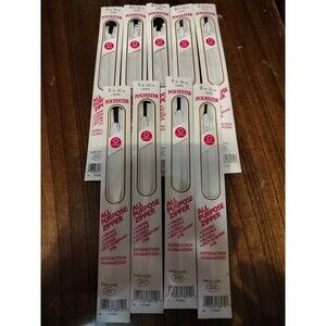 9 New Coats & Clark ~ (F72-09-001) - All purpose Zipper - Polyester - 9", White